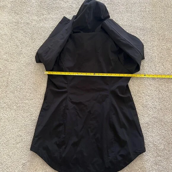 Calvin Klein Water Resistant Black Hooded Trench Overcoat Womens L - Picture 8 of 10
